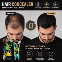 GINZO Hair Concealer for Baldness Dye Hair Corrector Cream for Man Waterproof Fill Up Black Hair Powder Upgraded Home Use 40ml