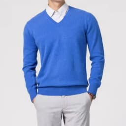 Cashmere Cotton Blend Classic V-Neck Sweater Men Pullover 2025 Autumn Winter Business Casual All-match Knitted Jumper Pull Homme