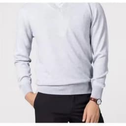 Cashmere Cotton Blend Classic V-Neck Sweater Men Pullover 2025 Autumn Winter Business Casual All-match Knitted Jumper Pull Homme