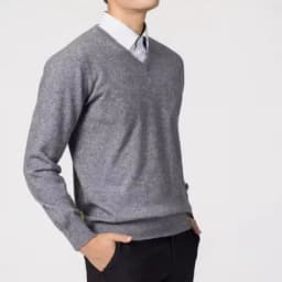 Cashmere Cotton Blend Classic V-Neck Sweater Men Pullover 2025 Autumn Winter Business Casual All-match Knitted Jumper Pull Homme