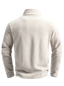 Men's Spring and Autumn Solid Color Fleece Warm Top, Comfortable Zippered Cardigan for Men's Outdoor Leisure