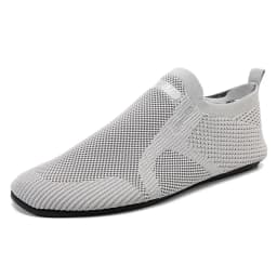 YRZL Air Mesh Loafers Breathable Non Slip Casual Shoes Lightweight Comfortable Grey Black Fashion Driving Office Shoes for Men