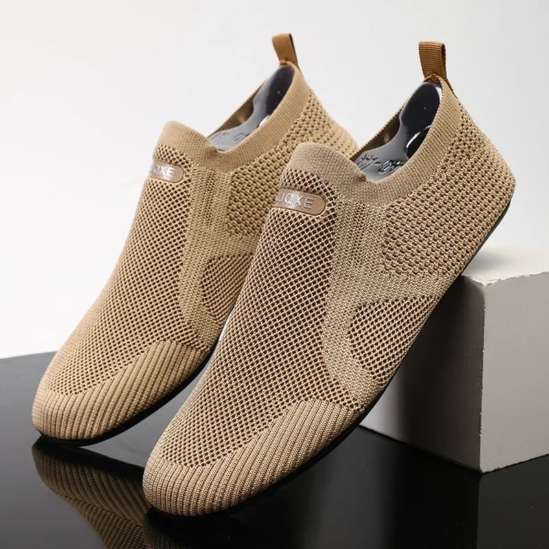 YRZL Air Mesh Loafers Breathable Non Slip Casual Shoes Lightweight Comfortable Grey Black Fashion Driving Office Shoes for Men