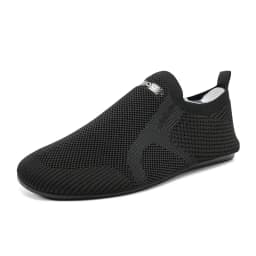 YRZL Air Mesh Loafers Breathable Non Slip Casual Shoes Lightweight Comfortable Grey Black Fashion Driving Office Shoes for Men