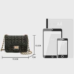 FOXER Fabric Women's Chain Shoulder Bag Summer Small Flap Bag PU Female Fashion Crossbody Bag Purse Gift for Wife,Girlfriend