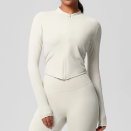 Zipper Jacket Women Crop Top Seamless Yoga Jacket Solid Sports Top Long Sleeve Running Shirts Quick Dry Fitness Gym Sport Wear