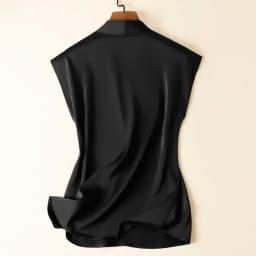 Black Silk Rayon V-Neck Pullover Sleeveless Casual Chic Women's Blouse Shirt Korean Fashion Female Clothing 2025 Summer