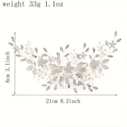 1 piece, handmade pearl crystal, leaf headdress, women's headband, wedding jewelry headdress, wedding decoration, wedding hair d