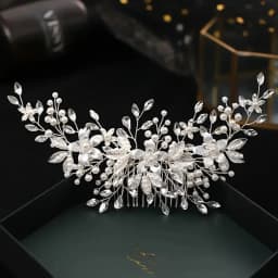 1 piece, handmade pearl crystal, leaf headdress, women's headband, wedding jewelry headdress, wedding decoration, wedding hair d