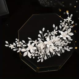 1 piece, handmade pearl crystal, leaf headdress, women's headband, wedding jewelry headdress, wedding decoration, wedding hair d