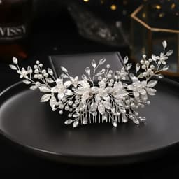 1 piece, handmade pearl crystal, leaf headdress, women's headband, wedding jewelry headdress, wedding decoration, wedding hair d