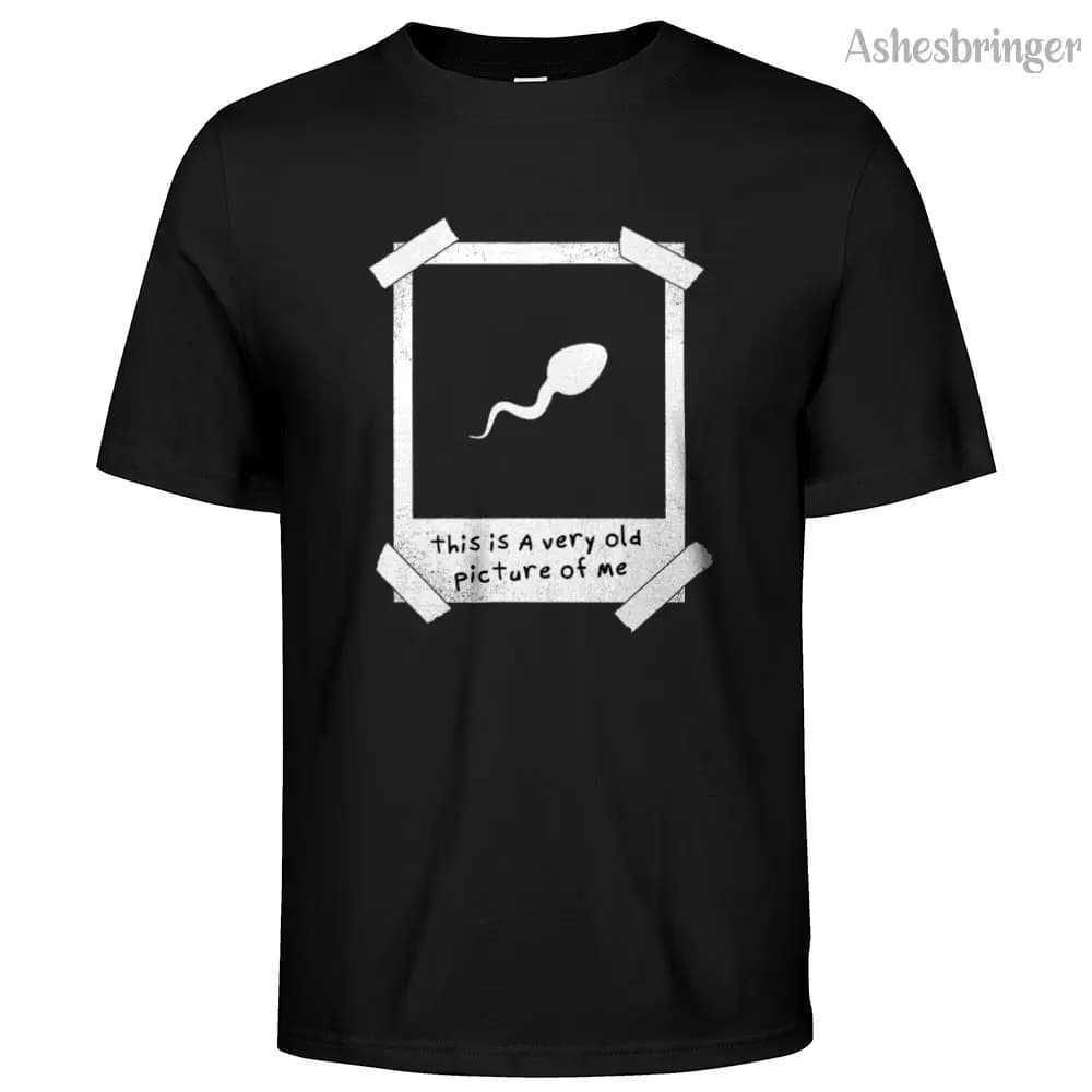 Mens Cotton This Is A Very Old Picture Of Me Graphic Funny T Shirt Street Casual Style Tee for Men and Women