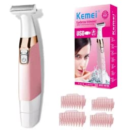 Kemei Women Epilator Electric Hair Removal Facial Body Lady Bikini Legs Arms Armpit Hair Remover Underarms Rechargeable