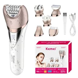Kemei Women Epilator Electric Hair Removal Facial Body Lady Bikini Legs Arms Armpit Hair Remover Underarms Rechargeable