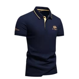 summer Men's Short Sleeve Embroidered Polo T-Shirt Lightweight Casual Streetwear Lapel Vintage Business tshirts