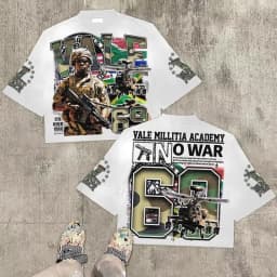 Vintage Warzone 69 Peace Graphic 100% Cotton T-Shirt Cropped Tees Men Y2K Summer Casual Oversize Tshirt Streetwear Women Tops