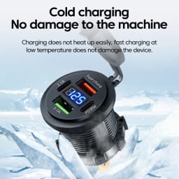 120W USB C Car Charger PD Dual QC 3.0 USB Fast Charging Charger with LED Voltage Display for Cars Boats Motorcycle Auto RV Truck
