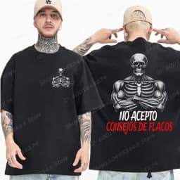 Skeleton Calacas Chidas Gym Print T-Shirts For Men Summer Short Sleeve Crew Neck Streetwear Oversized Tees Tops Men's Clothing