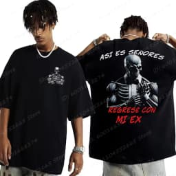 Skeleton Calacas Chidas Gym Print T-Shirts For Men Summer Short Sleeve Crew Neck Streetwear Oversized Tees Tops Men's Clothing