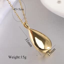 New Stainless Steel Water Droplet Urn Pendant Necklace for Women Minimalist 4 Colors Jewelry Male Female Necklaces Chokers Gifts