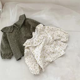 WT22425 Children Clothing Spring&Autumn Flower Soft Shirt for Newborn Baby Elegant Doll Collar Long Sleeved Top for Toddler Girl