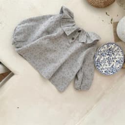 WT22425 Children Clothing Spring&Autumn Flower Soft Shirt for Newborn Baby Elegant Doll Collar Long Sleeved Top for Toddler Girl