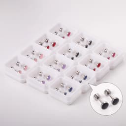 12 Pair/lot Cute Girls Stud Earrings 316L Stainless Steel For Women Love Heart Flower Piercing Stud Jewelry Party Gift Trendy