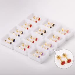 12 Pair/lot Cute Girls Stud Earrings 316L Stainless Steel For Women Love Heart Flower Piercing Stud Jewelry Party Gift Trendy