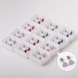 12 Pair/lot Cute Girls Stud Earrings 316L Stainless Steel For Women Love Heart Flower Piercing Stud Jewelry Party Gift Trendy