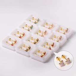 12 Pair/lot Cute Girls Stud Earrings 316L Stainless Steel For Women Love Heart Flower Piercing Stud Jewelry Party Gift Trendy