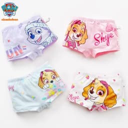 4pcs/set Genuine Paw Patrol Original Girls Undepants Skye Everest Cotton Underwear 2-4-6-8-year-old Kids Children Birthday Gift