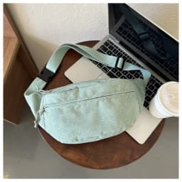 Women Waist Bag Corduroy Student Shoulder Handbag Crossbody Chest Breast Bag Fanny Pack Fashion Phone Female Bum Belt Purse 2025