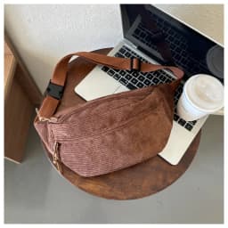 Women Waist Bag Corduroy Student Shoulder Handbag Crossbody Chest Breast Bag Fanny Pack Fashion Phone Female Bum Belt Purse 2025