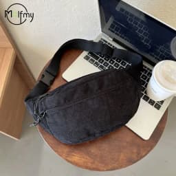 Women Waist Bag Corduroy Student Shoulder Handbag Crossbody Chest Breast Bag Fanny Pack Fashion Phone Female Bum Belt Purse 2025