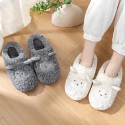 Winter Cotton Plush Sheep Slippers for Women and Men