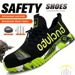 Lightweight Steel Toe Safety Shoes Men Anti-puncture Work Shoes Men Breathable Industrial Shoes Indestructible Work Safety Boots