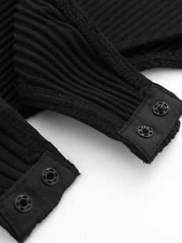 Women Fashion With Organza Ruffle Rib Knit Bodysuits Vintage Straight Neck Exposed Shoulders Female Playsuits Mujer