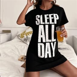 Plus Size Summer Women's Dresses 3D Alphabet Print Women's Nightgowns Home Dresses Ice Silk Fabric Women's Dresses Dating Dresse