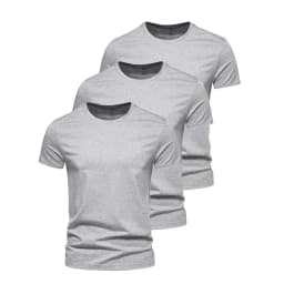3Pcs Men T-shirt O-neck Fashion Design Slim Fit Soild T-shirts Male Tops Tees Short Sleeve T Shirt For Men