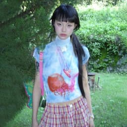 Karrram Japanese Y2k Crop Top 2000s Aesthetics Graphic T Shirts Vintage Harajuku Short Sleeve T-shirt Grunge Tie-dye Slim Tops