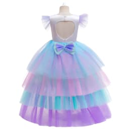 Kids Unicorn Princess Dress For Girls Children Cosplay Costume Trailing Rainbow Birthday Party Dresses Girl Christmas Outfit