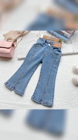 New Girl Denim Trousers Spring and Autumn New Korean Version of Children's Denim Spoofed Trousers Fashionable Foreign Girl Pants