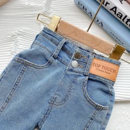 New Girl Denim Trousers Spring and Autumn New Korean Version of Children's Denim Spoofed Trousers Fashionable Foreign Girl Pants