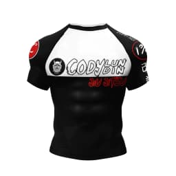 Cody BJJ Rash Guard Mens Jiu Jitsu MMA Compression Tops Fightwear Short Sleeve Westling Boxing Training Muay Thai Stretch Shirt