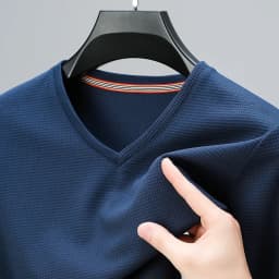 2026 Men's New Waffle V Neck Short Sleeved T-shirt Summer Comfortable Top