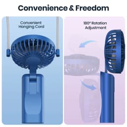 TOPK 5000mah Mini Portable Fan,USB Desk Electric Fan,Small Personal hand Fan with USB Rechargeable Cooling Folding Fans for Room