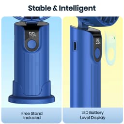 TOPK 5000mah Mini Portable Fan,USB Desk Electric Fan,Small Personal hand Fan with USB Rechargeable Cooling Folding Fans for Room
