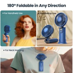 TOPK 5000mah Mini Portable Fan,USB Desk Electric Fan,Small Personal hand Fan with USB Rechargeable Cooling Folding Fans for Room