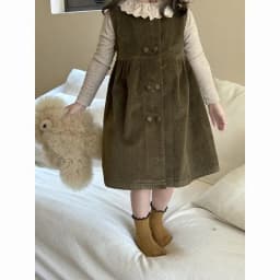 Girls Dress 2024 Spring New Small and Medium School Children Fashionable Double Breasted Corduroy Sleeveless Vest Skirt
