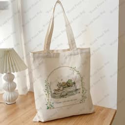 1 PC Vintage Classic Book Frog and Toad Pattern Tote Bag Canvas Shoulder Bag For Travel Daily Commute Women's Reusable Shopping